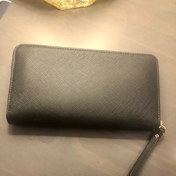 NWT rare vintage Kate Spade large wristlet wallet in 100% black leather - Picture 6 of 10